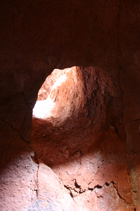 west window detail from inside church